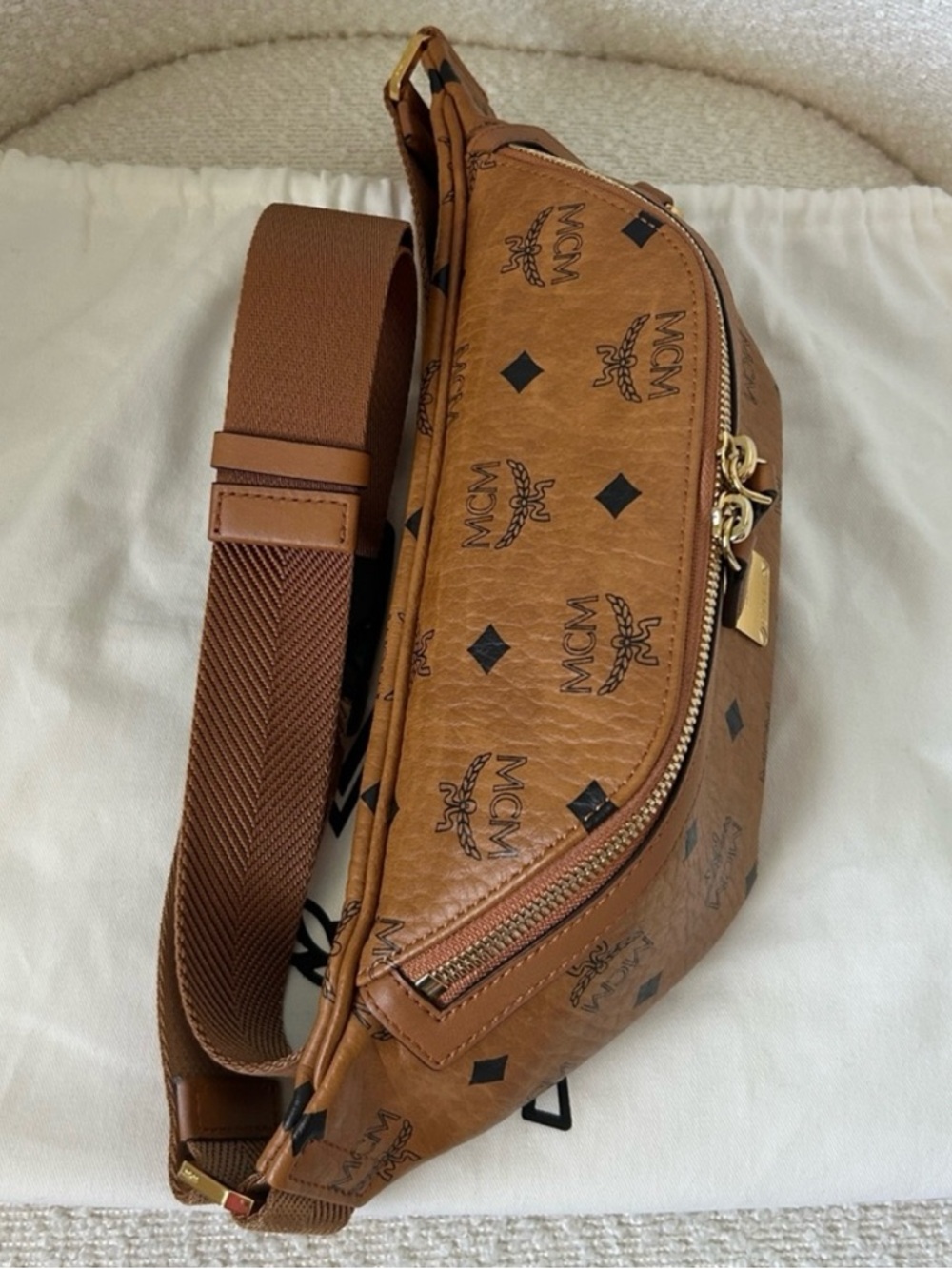 MCM Cognac Visetos Fursten Belt Bag - Picture 9 of 16